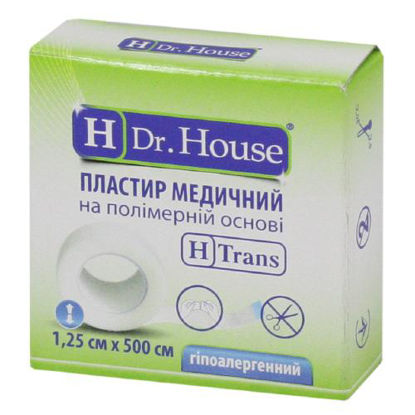 Світлина Пластир медичний H Dr. House 1.25 см х 500 см на полімерній основі